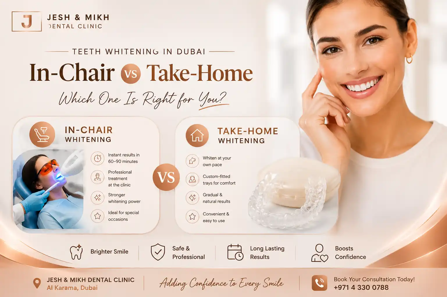 Teeth Whitening in Dubai: In-Chair vs Take-Home, Which One Is Right for You?